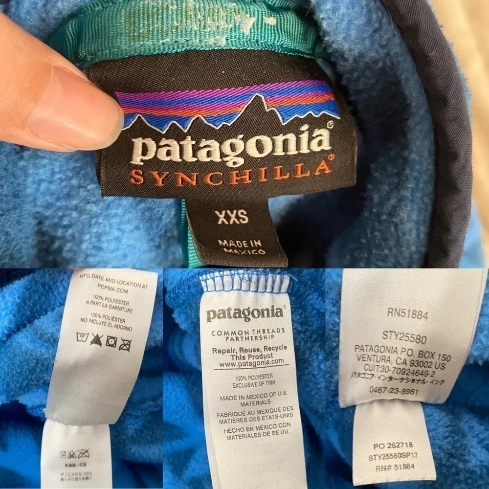 Patagonia Pullover Synchilla Snap-T Men’s Tribal Geo Big Radar Blue‎ XXS GUC
